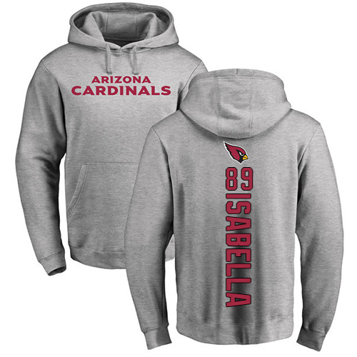Arizona Cardinals Men Ash Andy Isabella Backer NFL Football #89 Pullover Hoodie Sweatshirts